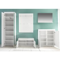 Amanda Hallway Furniture Set In White Gloss With Bench