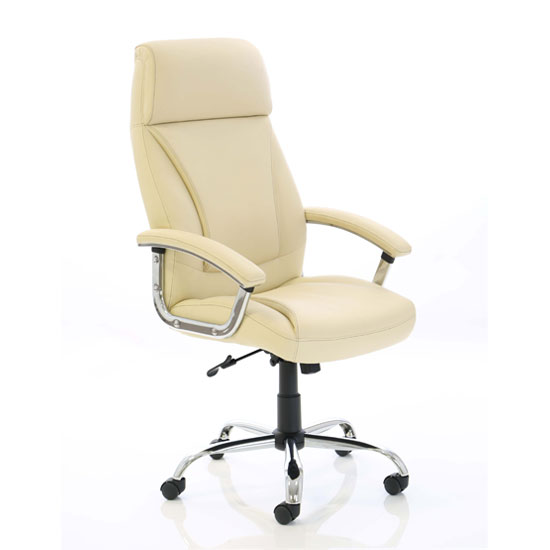 Penza Leather Executive Office Chair In Cream