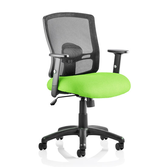 Portland Task Black Back Office Chair With Myrrh Green Seat