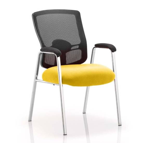 Portland Straight Leg Visitor Chair With Senna Yellow Seat