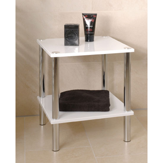 Maine 2 Tier Occasional Table In High Gloss White