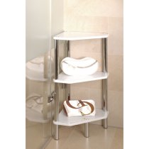 Maine 3 Tier Corner Display Unit In High Gloss White