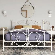 Beeville Metal King Size Bed In White