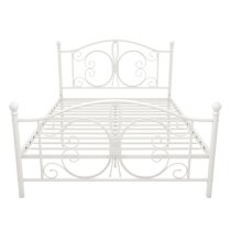 Beeville Metal King Size Bed In White