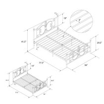 Beeville Metal King Size Bed In White