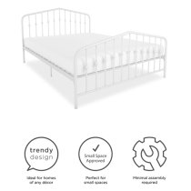 Brunswick Metal Double Bed In White