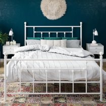 Manalo Metal King Size Bed In White