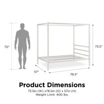 Modena Metal Canopy Double Bed In White