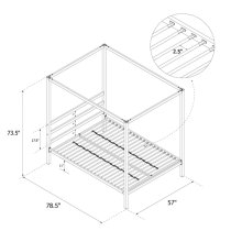 Modena Metal Canopy Double Bed In White