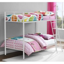 Burg Metal Convertible Children Bunk Bed In White