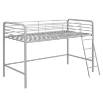 Burg Metal Single Mid Sleeper Bunk Bed In Silver Grey