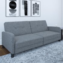 Belfast Fabric Sofa Bed With Wooden Legs In Grey