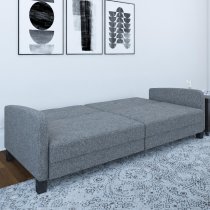 Belfast Fabric Sofa Bed With Wooden Legs In Grey