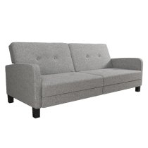 Belfast Fabric Sofa Bed With Wooden Legs In Grey