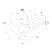 Belfast Fabric Sofa Bed With Wooden Legs In Grey