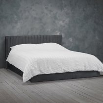 Barlyn Velvet Double Bed In Silver