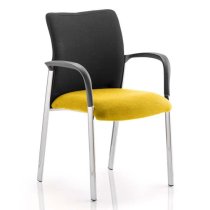 Academy Black Back Visitor Chair In Senna Yellow With Arms