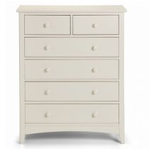 Caelia Chest of Drawers In Stone White With 6 Drawers