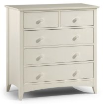 Caelia Chest of Drawers In Stone White With 5 Drawers