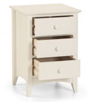 Caelia Bedside Cabinet In Stone White With 3 Drawers