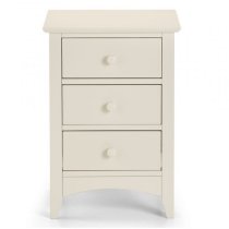 Caelia Bedside Cabinet In Stone White With 3 Drawers