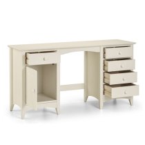 Adilet Twin Pedestal Dressing Table In Stone White