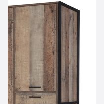 Haxtun Wooden Wardrobe With 4 Doors In Distressed Oak