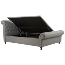 Castella Fabric Ottoman King Size Bed In Grey