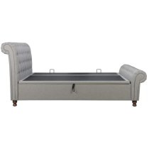 Castella Fabric Ottoman King Size Bed In Grey