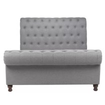 Castella Fabric Ottoman King Size Bed In Grey