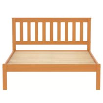 Danvers Wooden Low End King Size Bed In Antique Pine