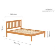 Danvers Wooden Low End King Size Bed In Antique Pine