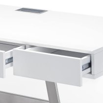 Aspen Wooden Laptop Desk With 3 Drawers In Matt White