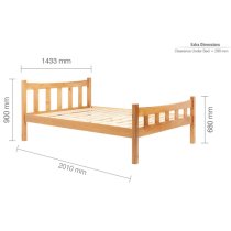 Miamian Wooden Double Bed In Antique Pine