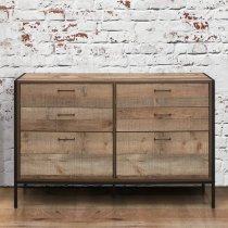 Urbana Wooden Chest Of 6 Drawers In Rustic