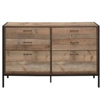 Urbana Wooden Chest Of 6 Drawers In Rustic