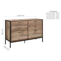 Urbana Wooden Chest Of 6 Drawers In Rustic