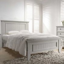 Mala Panelled Wooden Double Bed In Clay