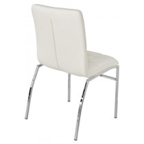 Coco Faux Leather Dining Chair In White With Chrome Legs