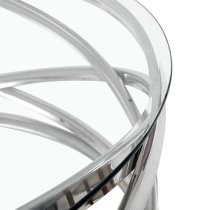 Enrico Round Clear Glass Coffee Table With Silver Base