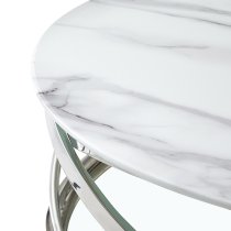 Enrico Round Glass Coffee Table In Diva Marble Effect