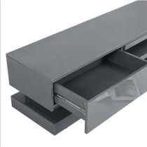 Step High Gloss TV Stand In Grey With Multi LED Lighting