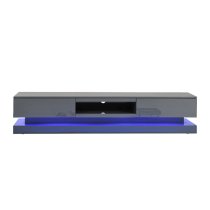 Step High Gloss TV Stand In Grey With Multi LED Lighting