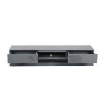 Step High Gloss TV Stand In Grey With Multi LED Lighting