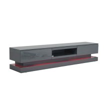 Step High Gloss TV Stand In Grey With Multi LED Lighting