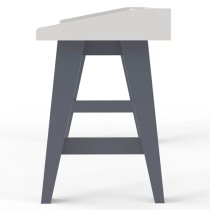 Trouton Faux Marble Top Laptop Desk With Wooden Legs In Grey