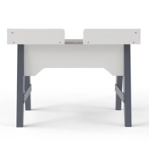 Trouton Faux Marble Top Laptop Desk With Wooden Legs In Grey