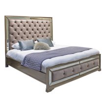 Jessika Velvet Super King Size Bed In Taupe