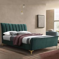 Claver Fabric Double Bed In Green