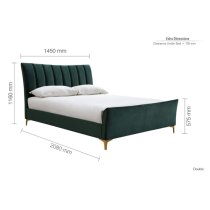 Claver Fabric Double Bed In Green